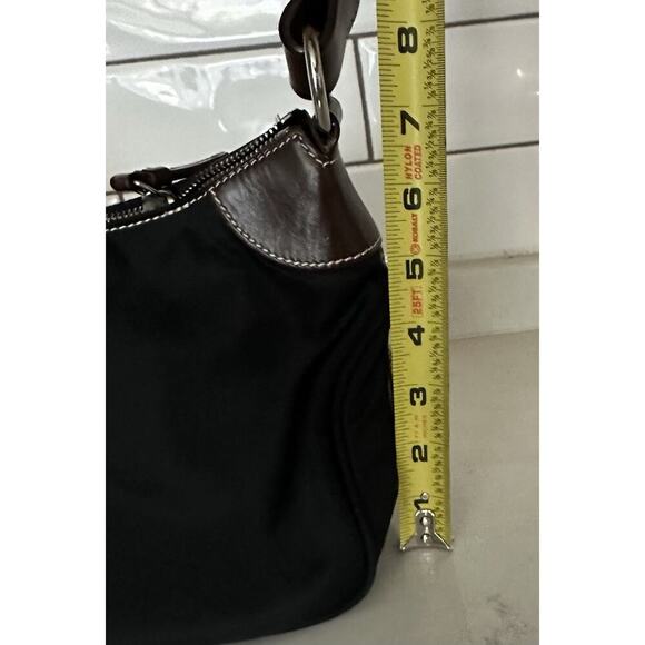 Dooney and Bourke Small Black Nylon Wayfarer Purse Shoulder Bag Leather Trim - Picture 8 of 9